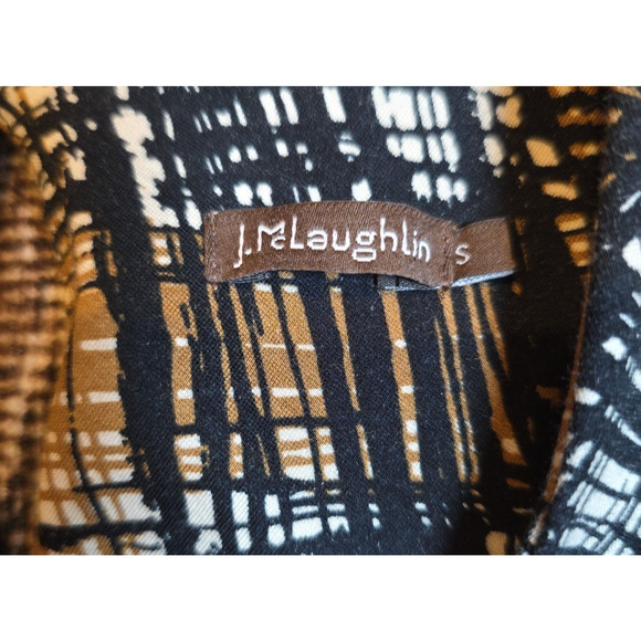J. McLaughlin Catalyst Ponte Sheath Dress Small Mod Plaid Black Brown Tan Pocket - Picture 9 of 10